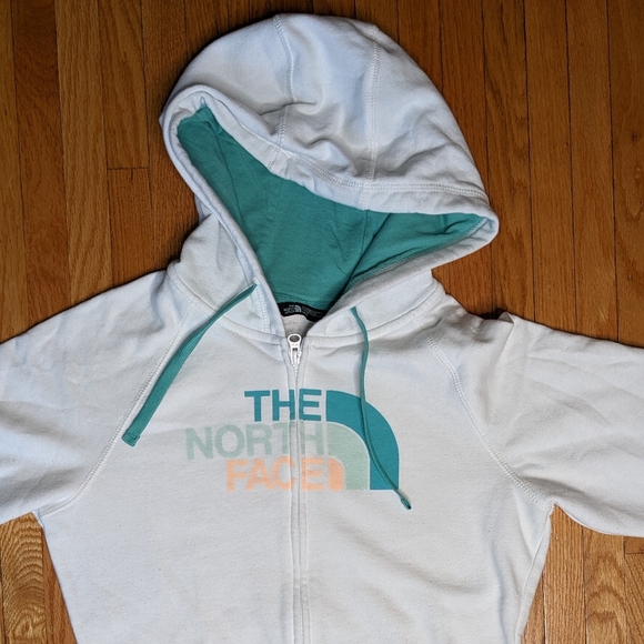 The North Face White Hoodie Full Zipper  White Woman's Medium Sweater - Picture 2 of 14
